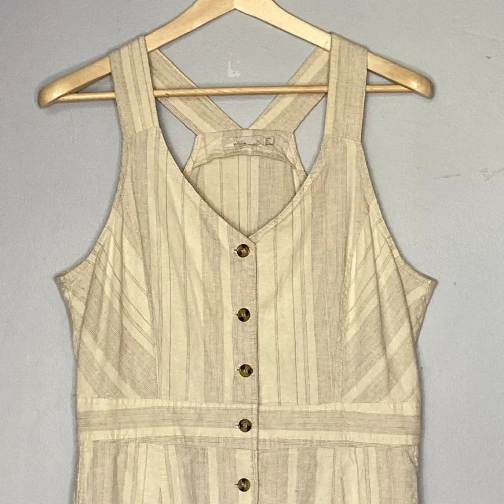 PrAna Dress Grace Trail Dress Hemp Blend Stone Stripe Size XL - Picture 3 of 10